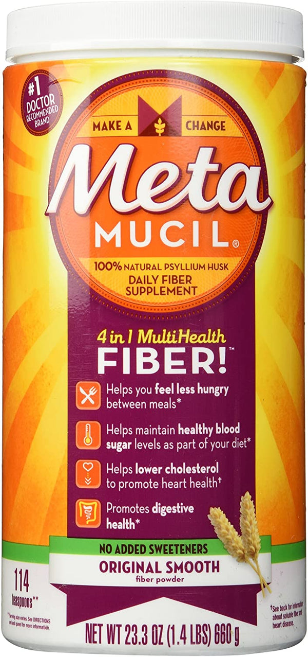 Metamucil azúcar sin suave. Fibra en polvo 23.3 oz (1.4 lbs. 660 g)