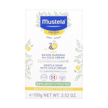 Mustela Gentle Soap, Baby Bar Soap with Cold Cream. Dry Skin
