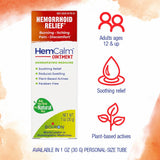 Boiron HemCalm, Homeopathic Medicine for Hemorrhoid Relief, Burning, Itching, Pain, Discomfort, 1 oz Ointment