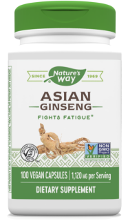 Nature's Way Asian Ginseng 1120 mg 100 Cápsulas veganas