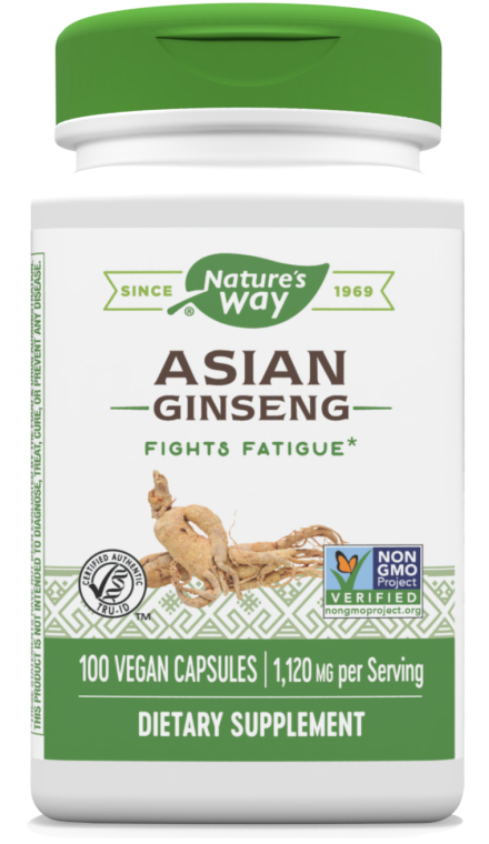 Nature's Way Asian Ginseng 1120 mg 50 Vegan Capsules