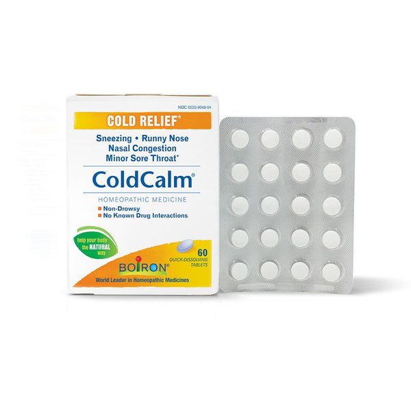 Boiron ColdCalm, Homeopathic Medicine for Cold Relief, Sneezing, Runny Nose, Nasal Congestion, Minor Sore Throat, 60 Tablets