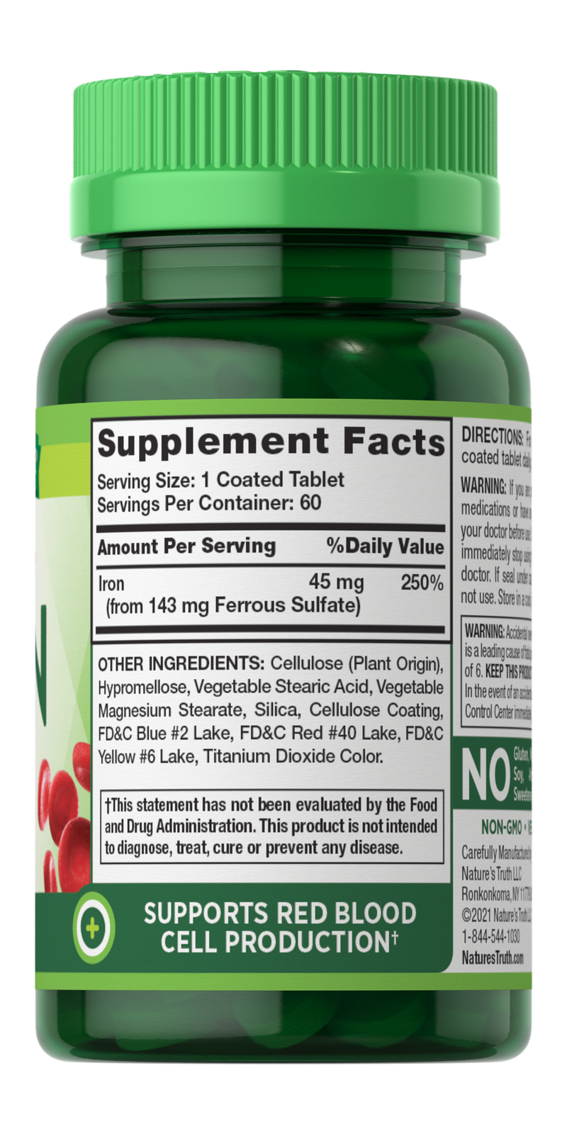 Nature's Truth Iron 45 mg 60 tabletas