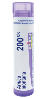 Boiron Arnica Montana 200ck alivia el dolor muscular, la rigidez, la hinchazón de las lesiones, los contusiones, 80 gránulos