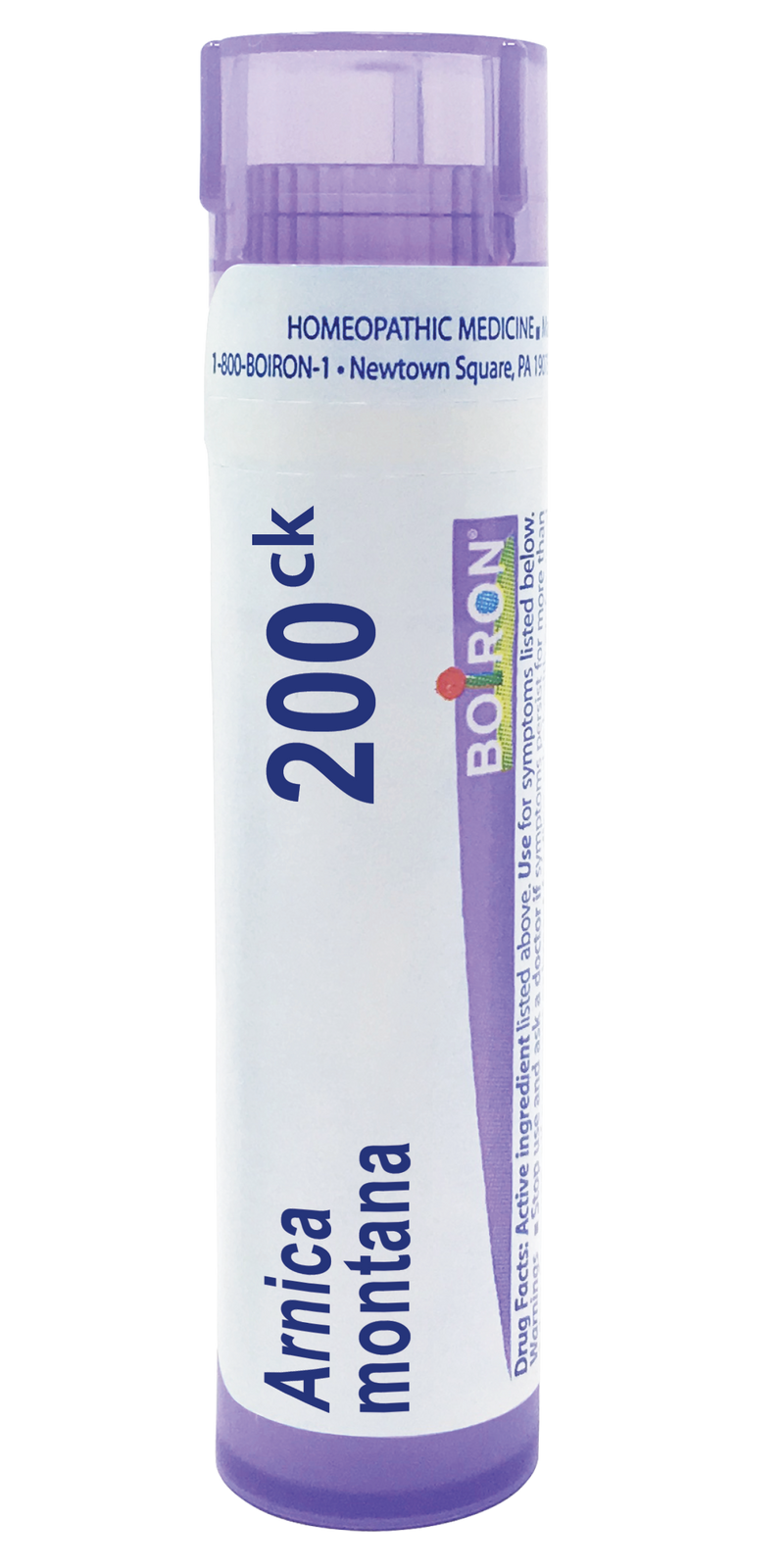 Boiron Arnica Montana 200ck alivia el dolor muscular, la rigidez, la hinchazón de las lesiones, los contusiones, 80 gránulos