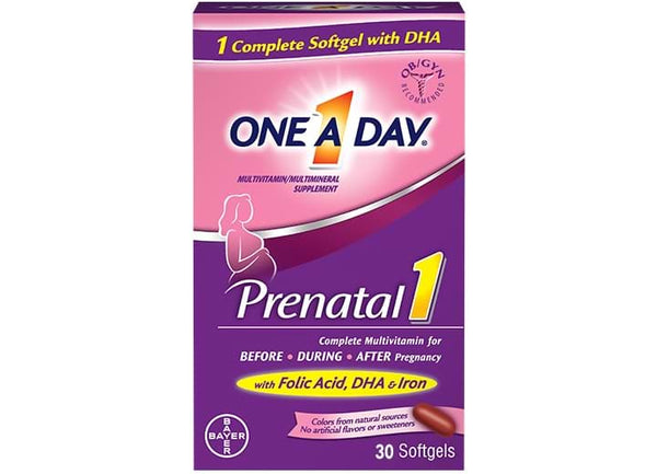 Un día al día de una píldora prenatal de mujeres Softgels