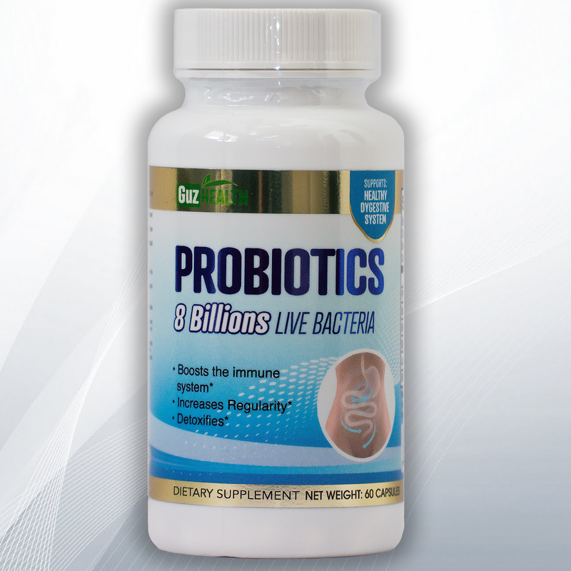 GUZ Health Probiotics 8 mil millones de bacterias vivas 60 Cápsulas