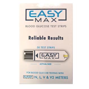 EasyMax Blood Glucose Test Strips 50 ct for Meters N L V V2