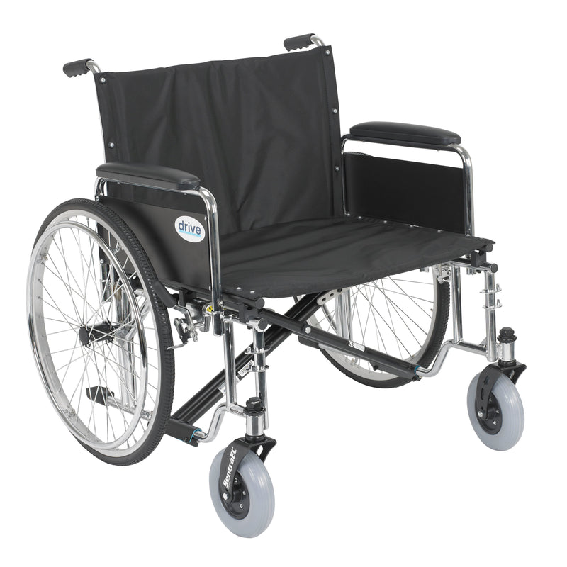 Drive Medical Sentra EC Heavy Duty Extra Wide Wheelchair, Detachable Full Arms, 26" Seat