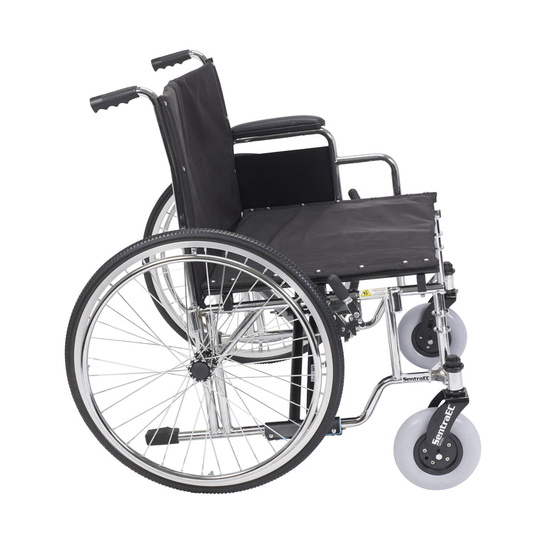 Drive Medical Sentra EC Heavy Duty Extra Wide Wheelchair, Detachable Desk Arms, 26" Seat
