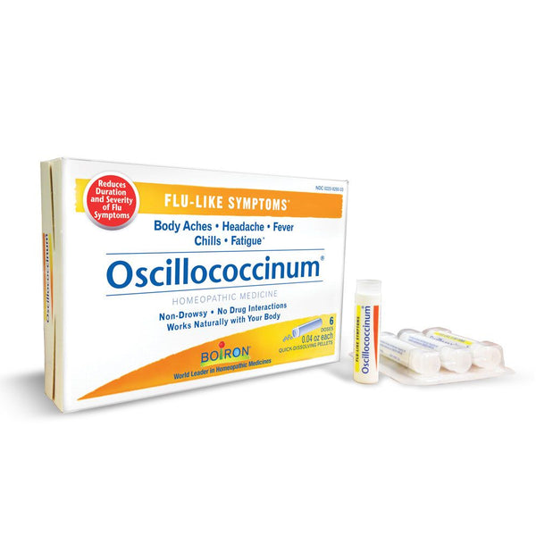 Boiron Oscillococcinum, Homeopathic Medicine for Flu-Like Symptoms, Body Aches, Headache, Fever, Chills, Fatigue, 6 Doses