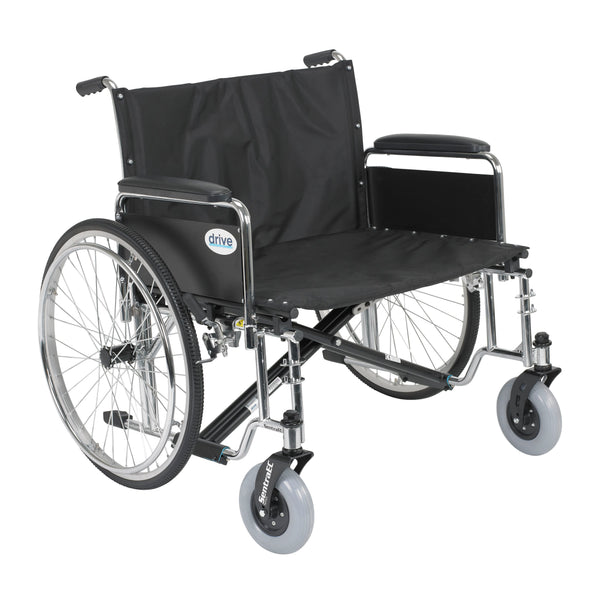 Drive Medical Sentra EC Heavy Duty Extra Wide Wheelchair, Detachable Full Arms, 28" Seat