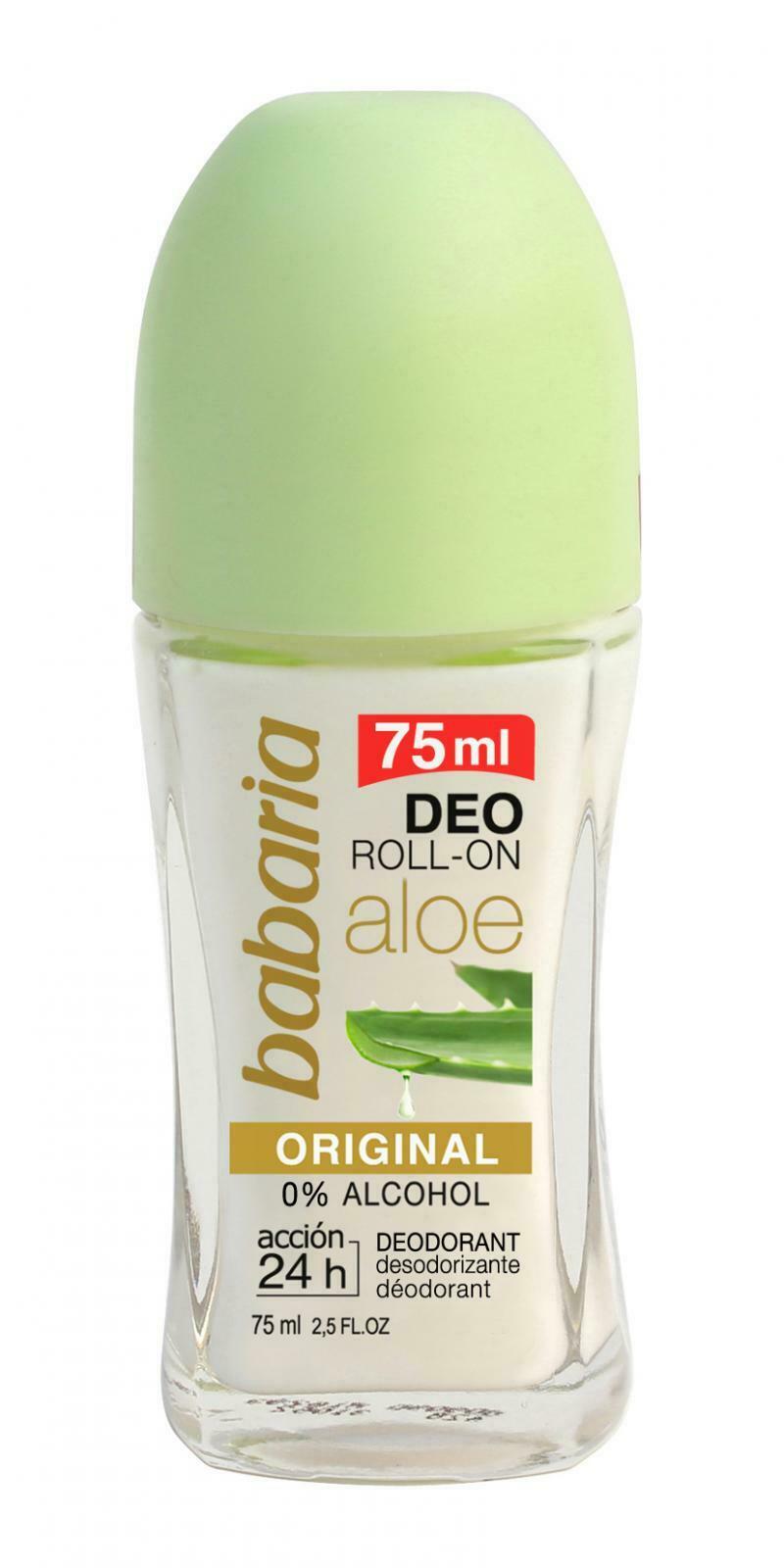 Babaria desodorante roll-on Aloe original 2.5oz