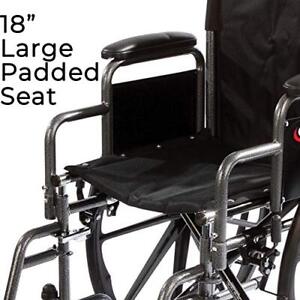Carex Wheelchair with Large 18" Padded Seat