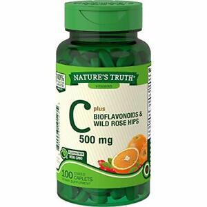 Nature's Truth Vitamin 500 mg Plus Bioflavonoids & Wild Rose Hips 100 Caplets
