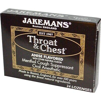 Jakemans Lozenge Throat and Chest Ainse Menthol, 24 ct