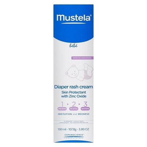 Mustela Diaper Rash Cream 123 con óxido de zinc 3.8 oz