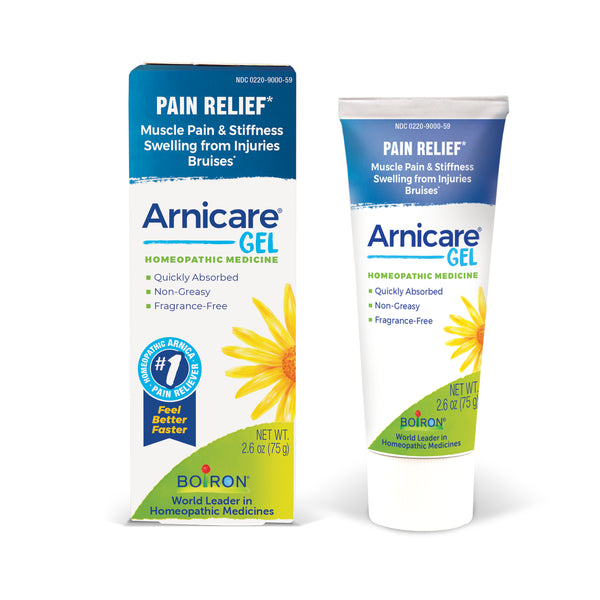 Boiron Arnicare, Homeopathic Medicine for Pain Relief, Muscle Pain & Stiffness, Swelling from Injuries, Bruising, 2.6 oz Gel