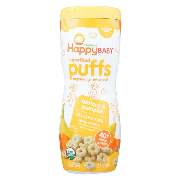 Happy Baby Organic Puffs Banana - 2.1 oz