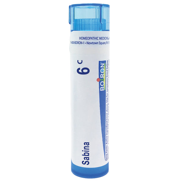 Boiron Sabina 6C relieves heavy menstrual flow with pain in the upper thighs, 80 Pellets