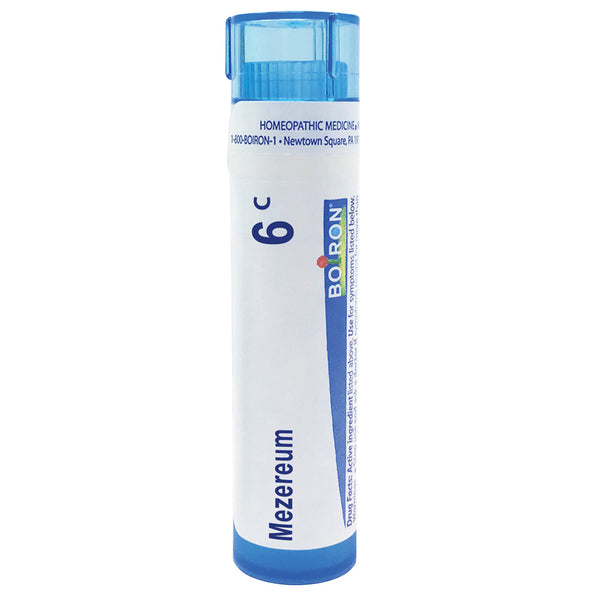 Boiron Mezereum 6C relieves sinus pain or oozing, crusty skin rash, 80 Pellets