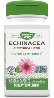 Nature's Way Echinacea Herbs 1200 mg 100 Vegetable Capsules