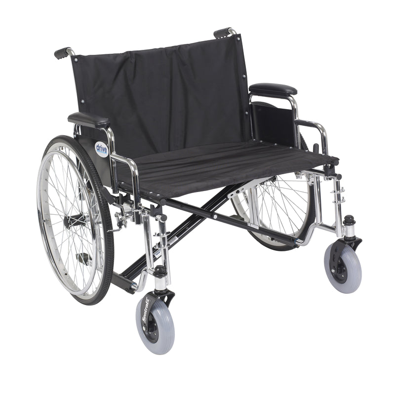 Drive Medical Sentra EC Heavy Duty Extra Wide Wheelchair, Detachable Desk Arms, 28" Seat