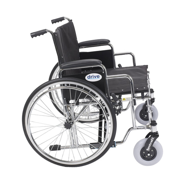 Drive Medical Sentra EC Heavy Duty Extra Wide Wheelchair, Detachable Desk Arms, 26" Seat