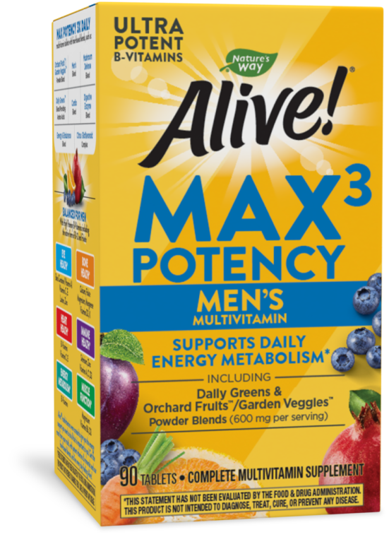 Nature's Way Alive para hombres MAX3 Daily Multivitamin tabletas